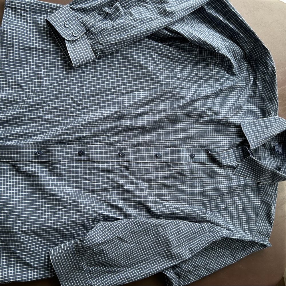 Denver Hayes Navy Checkered Casual Shirt - Picture 3 of 3